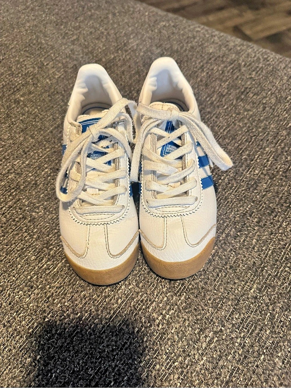 Kids adidas Samba Sneakers in White & Blue